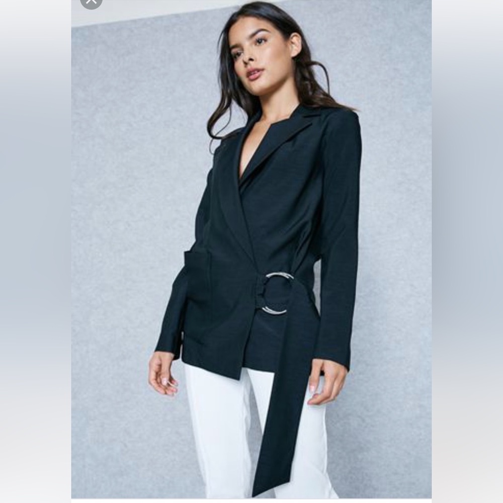Topshop Women's Wrap Black Blazer Jacket size 6 (EUR38)